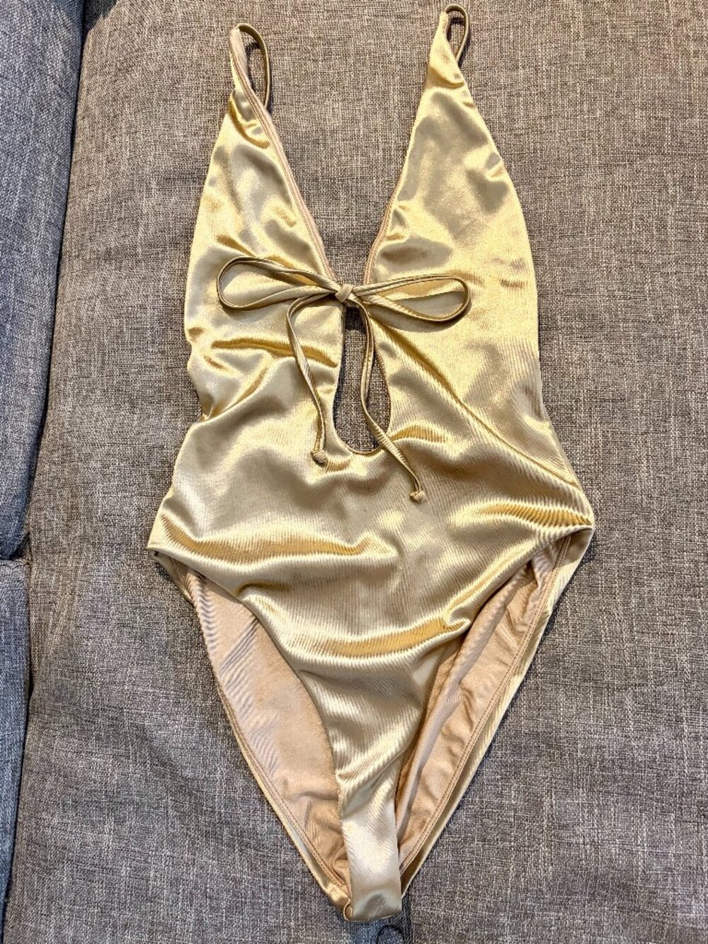 Lovers + Friends Gold One-Piece Swimsuit Size Small